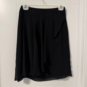 New without Tags H&M Flowy Asymmetrical Ruffled Summer Knee Length Skirt- Black